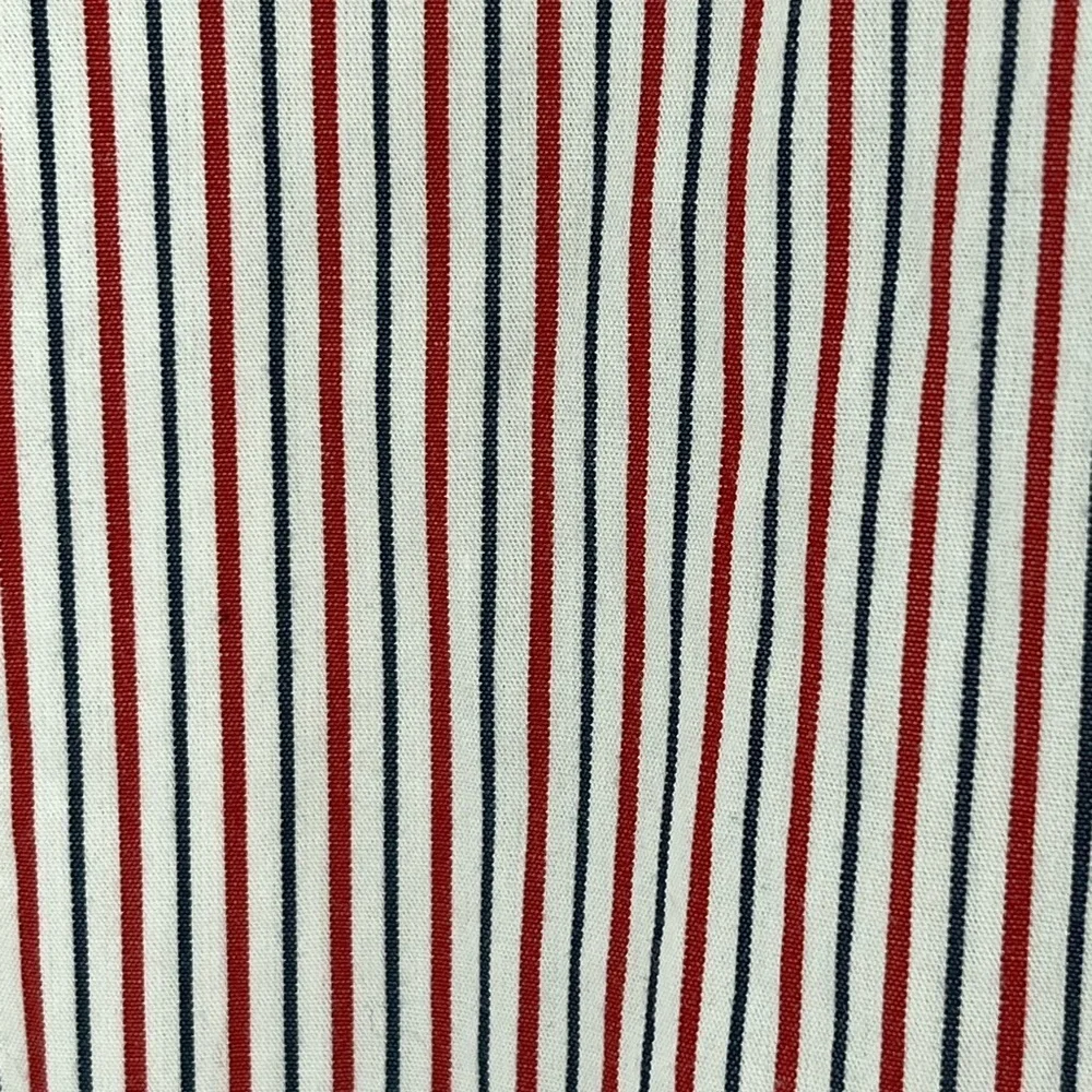 Banana Republic Soft Wash Button Up Shirt Red White Blue Pinstripe Cotton Mens L